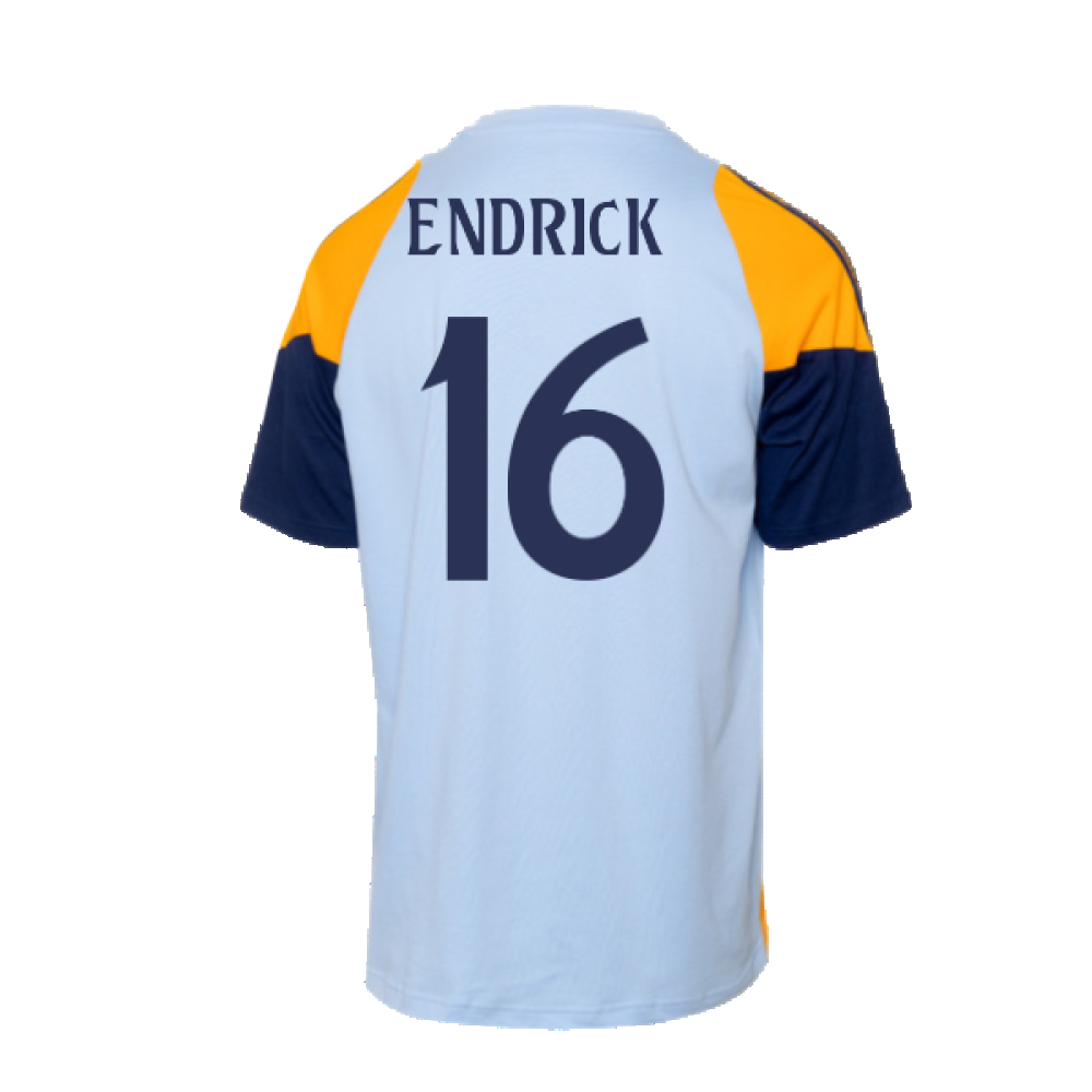 2024-2025 Real Madrid Training Tee (Glow Blue) - Kids (Endrick 16)