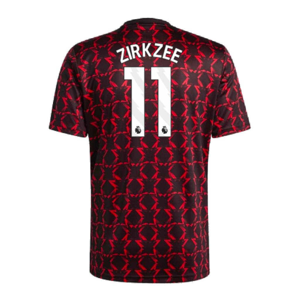 2024-2025 Man Utd Pre-Match Shirt (Black) (Zirkzee 11)