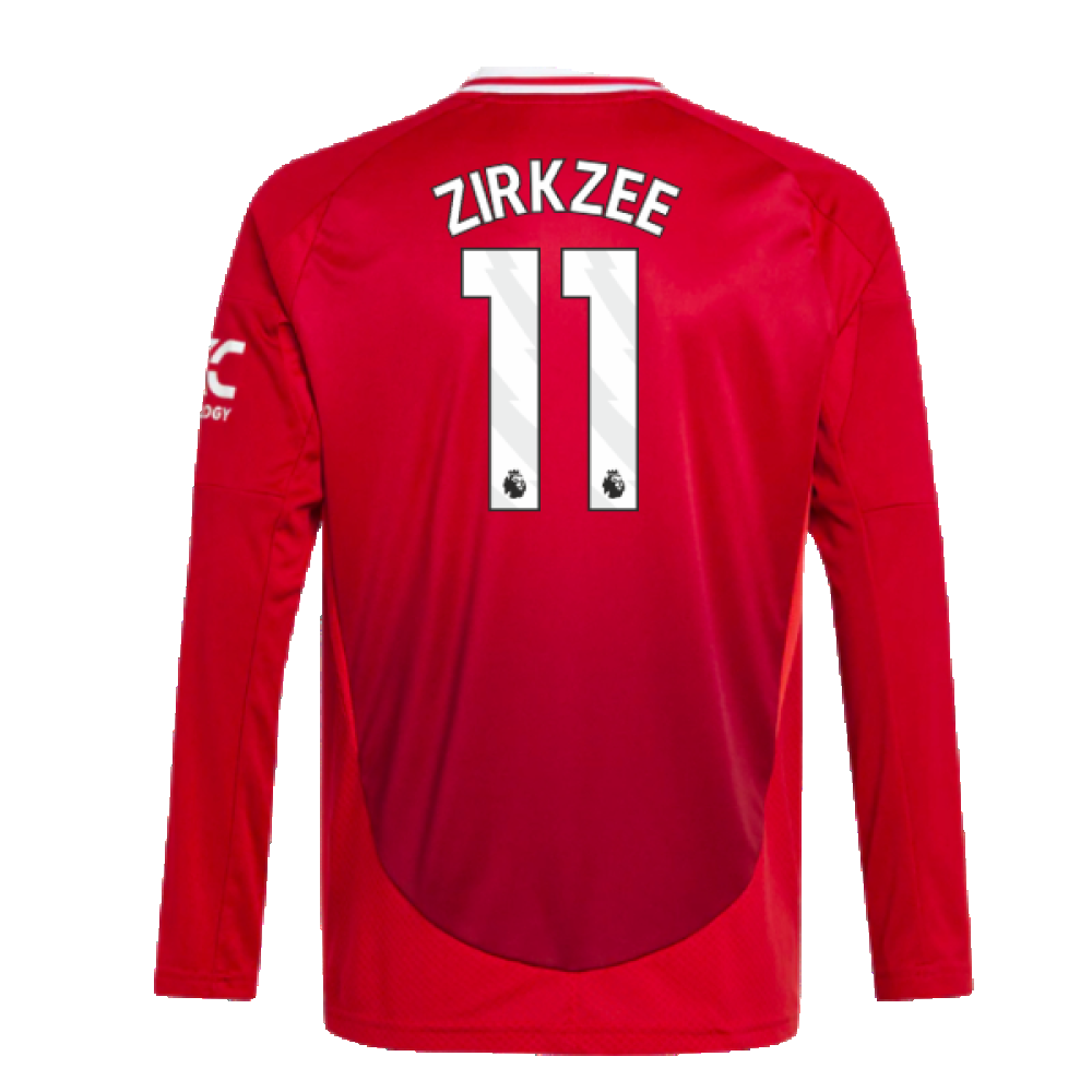 2024-2025 Man Utd Long Sleeve Home Shirt (Kids) (Zirkzee 11)