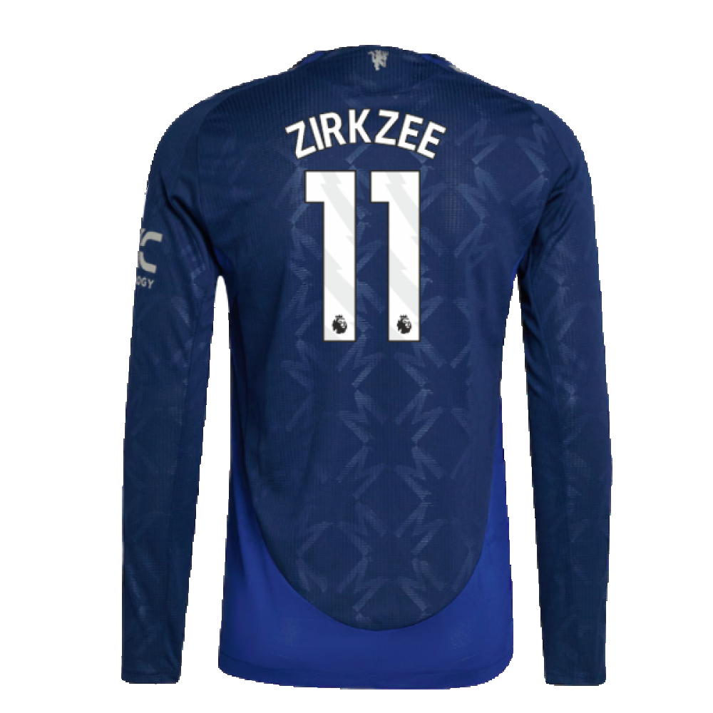 2024-2025 Man Utd Authentic Long Sleeve Away Shirt (Zirkzee 11)