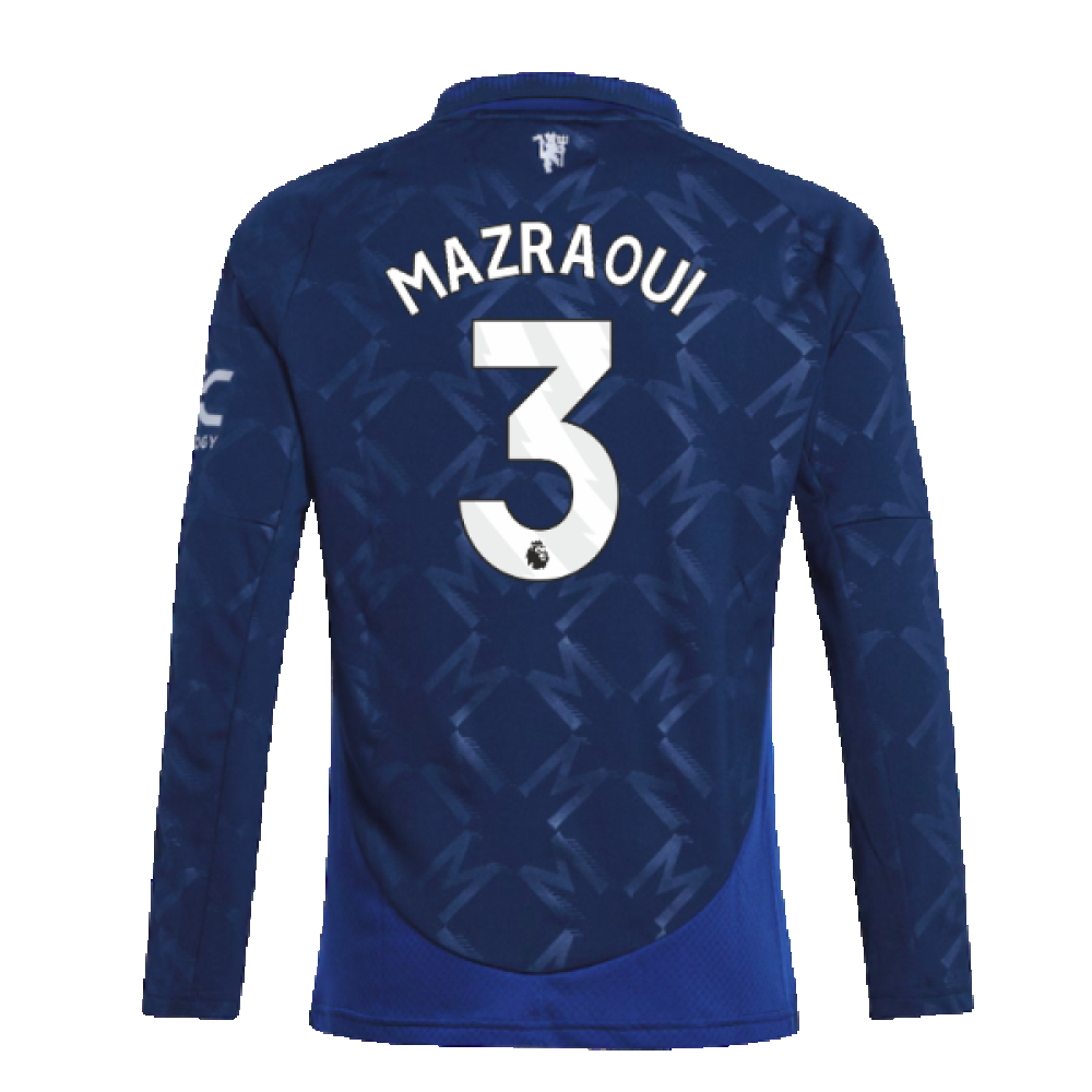 2024-2025 Man Utd Long Sleeve Away Shirt (Kids) (Mazraoui 3)