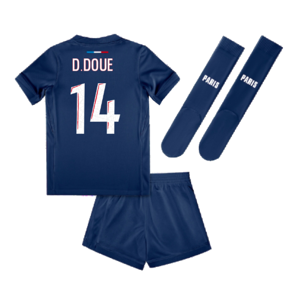 2024-2025 PSG Paris Saint Germain Home Mini Kit (D.Doue 14)