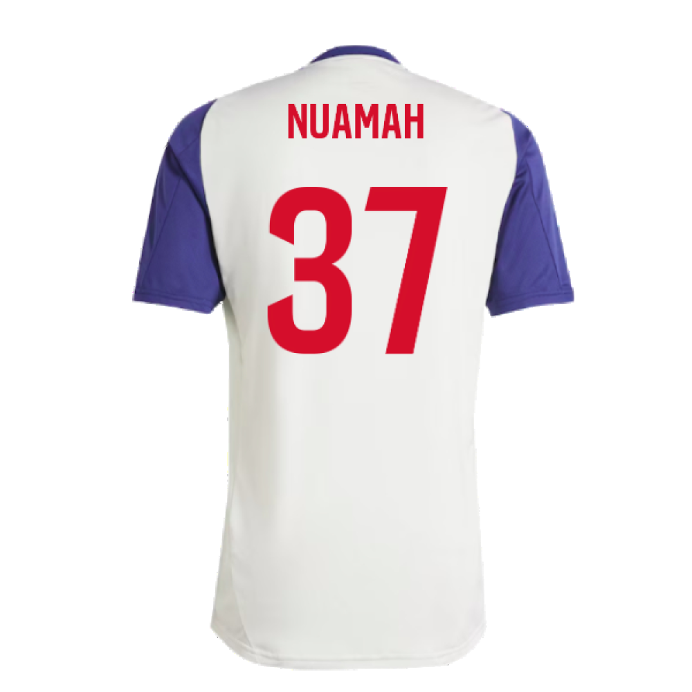 2024-2025 Olympique Lyon Training Jersey (White Tint) (Nuamah 37)