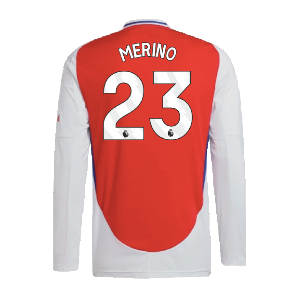 2024-2025 Arsenal Long Sleeve Home Shirt (Merino 23)