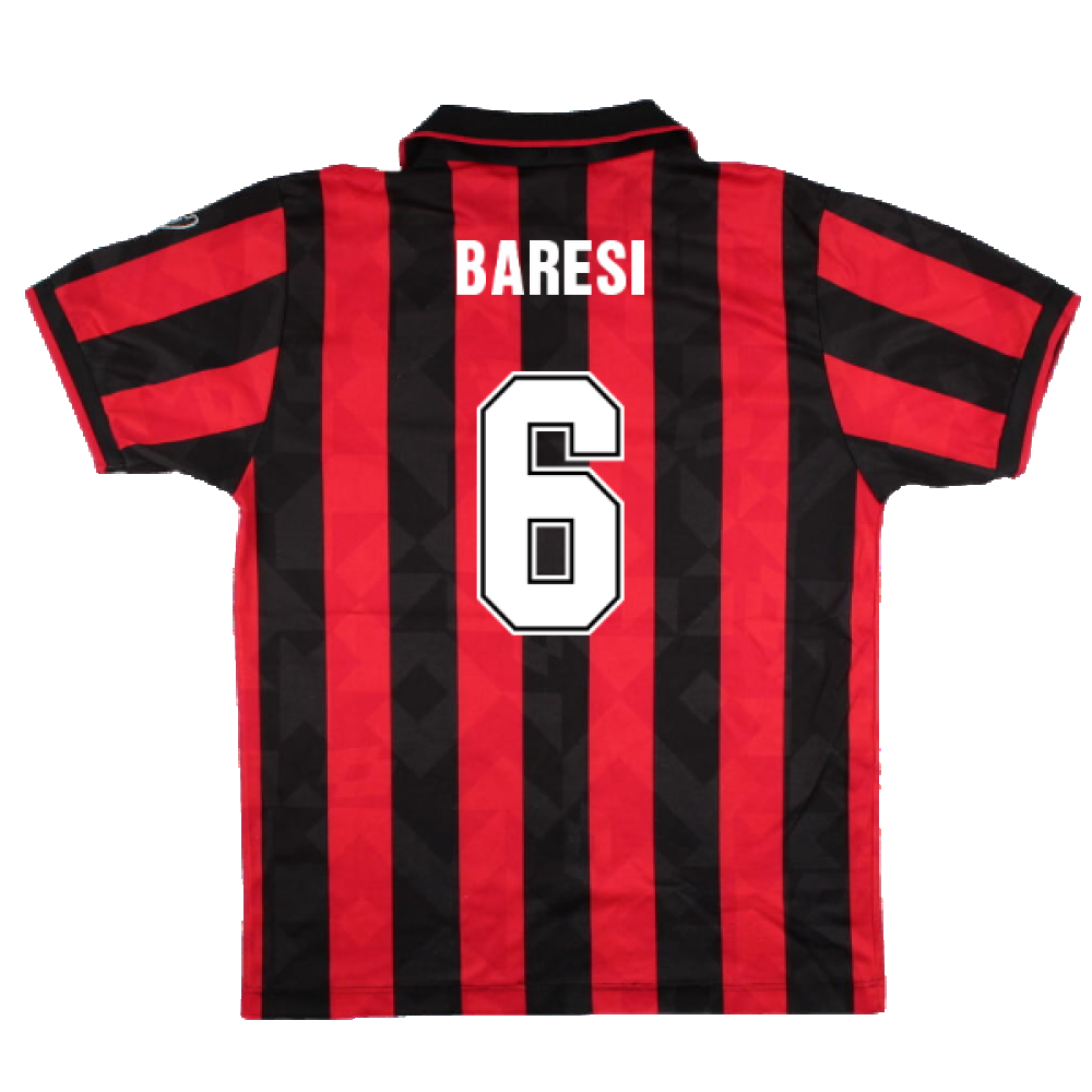 AC Milan 1994-96 Home Shirt (M) (Excellent) (BARESI 6)