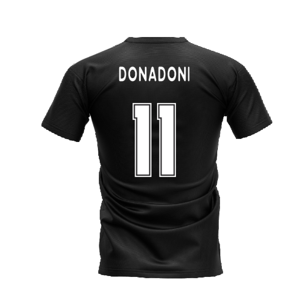 AC Milan 1995-1996 Retro Shirt T-shirt (Black) (Donadoni 11)