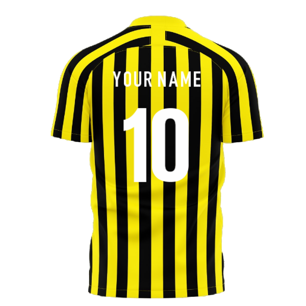 Al-Ittihad 2024-2025 Stripe Home Concept Football Kit (Libero) (Your Name)