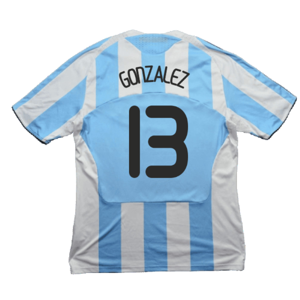 Argentina 2008-09 Home Shirt (L) (Good) (Gonzalez 13)