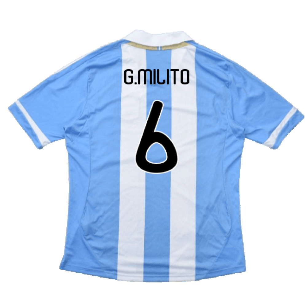 Argentina 2011-2012 Home Shirt (L) (Good) (G.Milito 6)