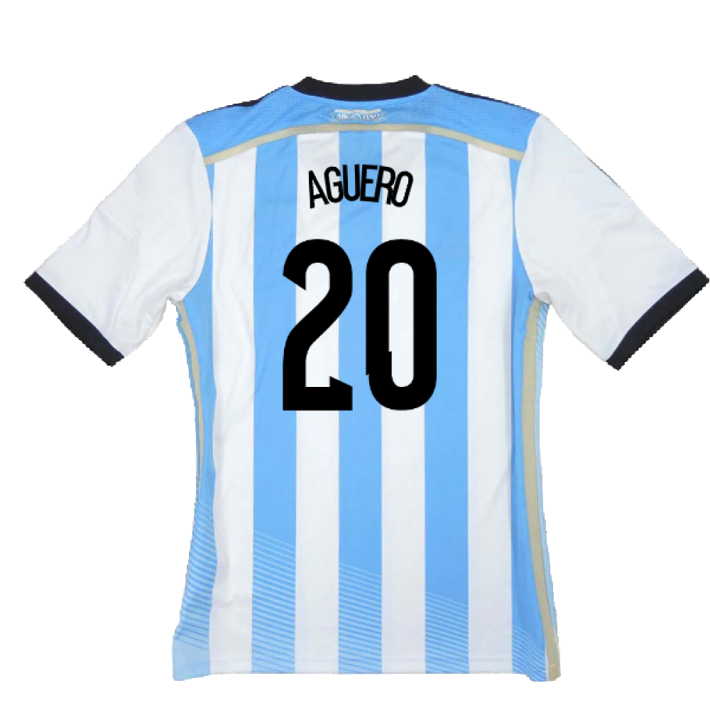 Argentina 2014-15 Home Shirt (L) (Mint) (Aguero 20)