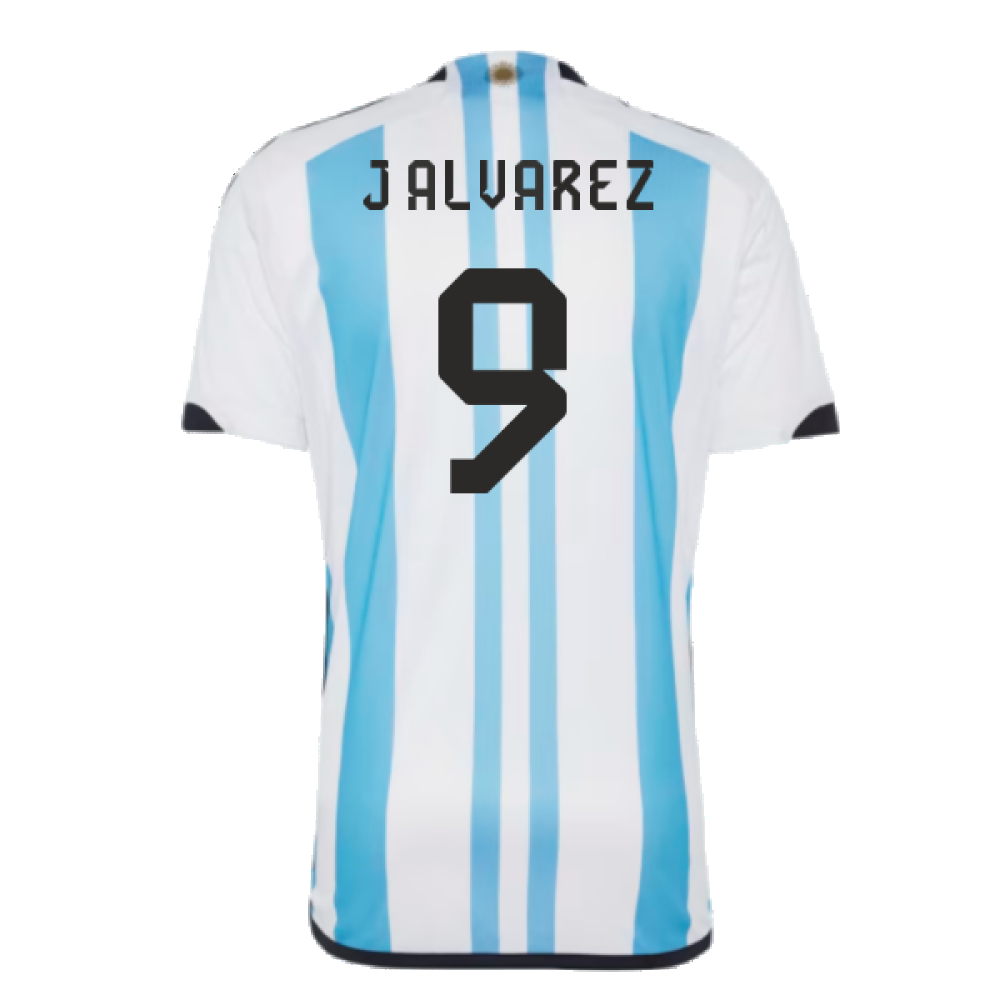 Argentina 2022 World Cup Winners Home Shirt (J ALVAREZ 9)