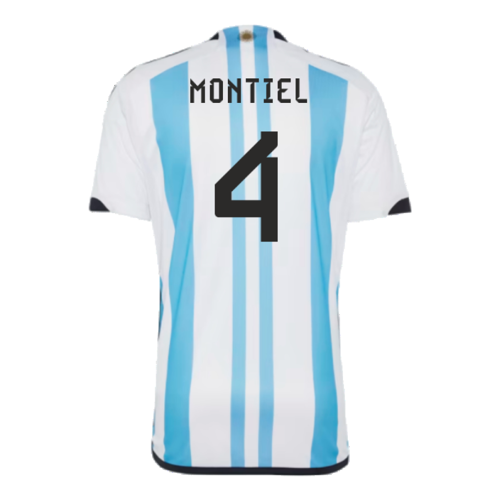 Argentina 2022 World Cup Winners Home Shirt (MONTIEL 4)