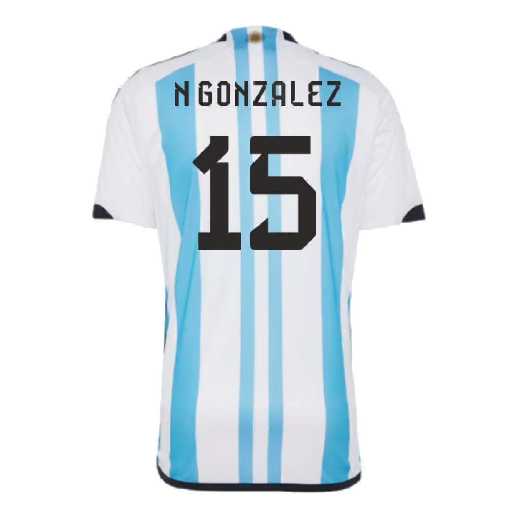 Argentina 2022 World Cup Winners Home Shirt (N GONZALEZ 15)