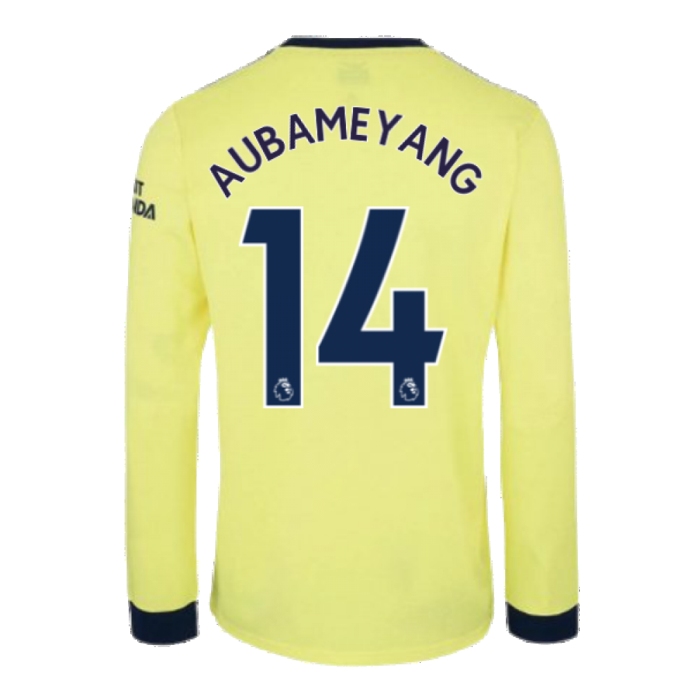 Arsenal 2021-2022 Long Sleeve Away Shirt (AUBAMEYANG 14)