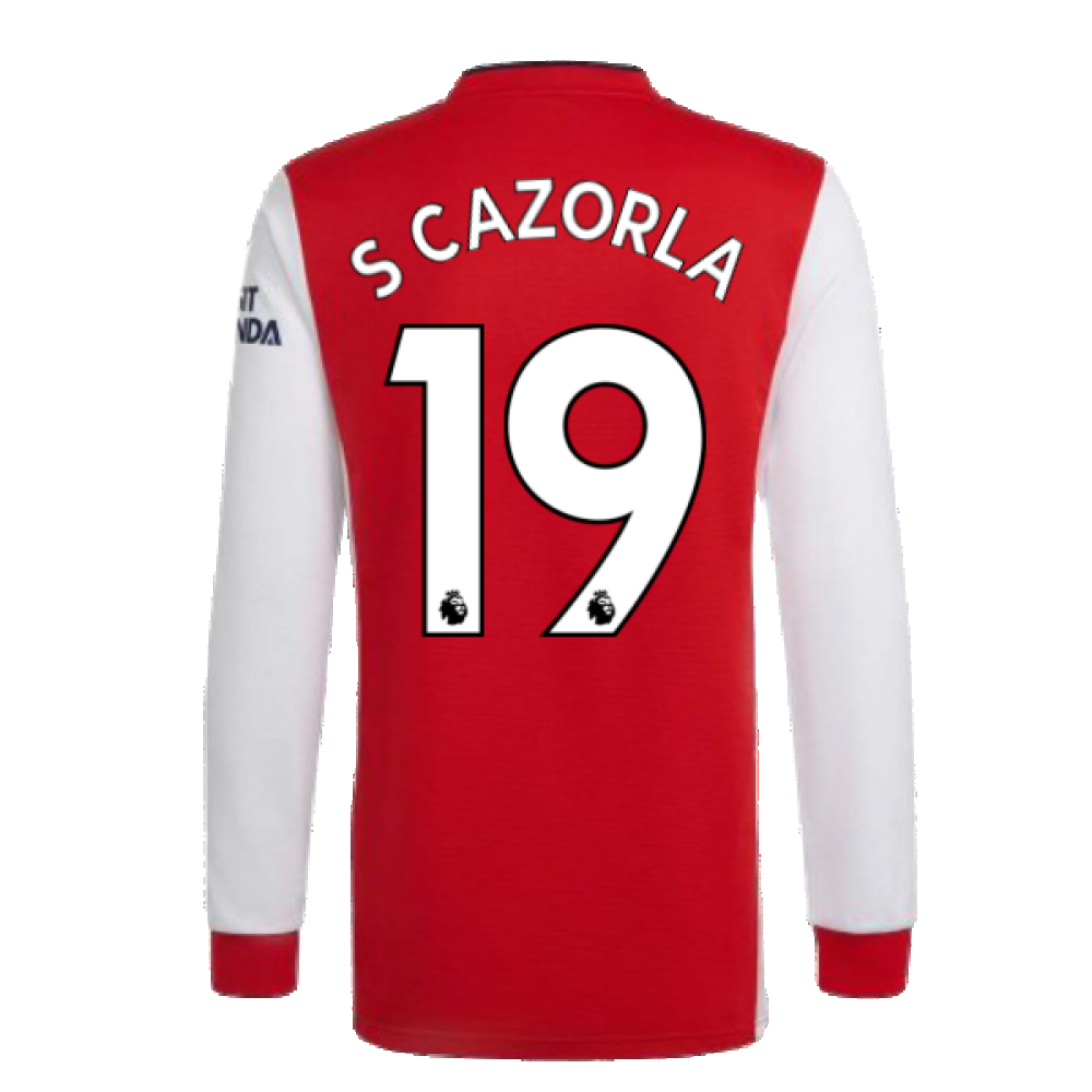 Arsenal 2021-2022 Long Sleeve Home Shirt (S CAZORLA 19)