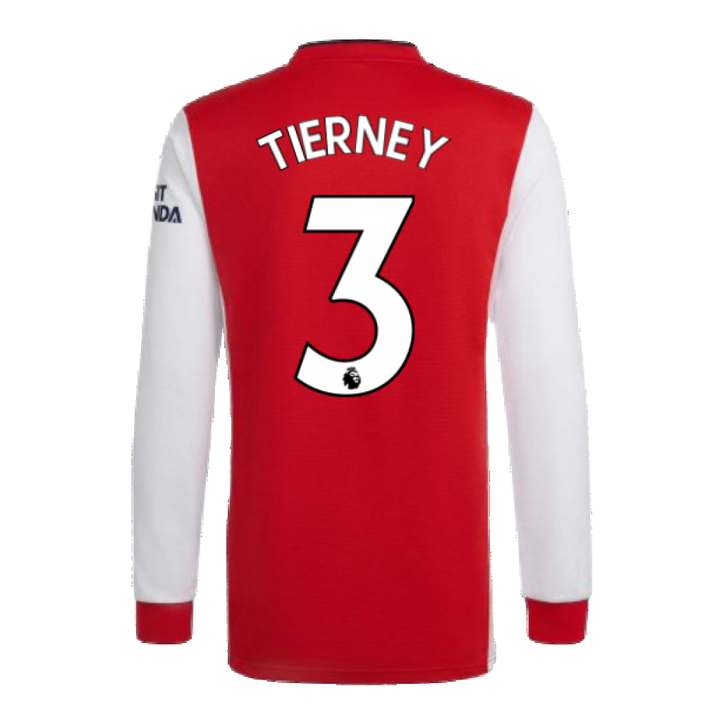 Arsenal 2021-2022 Long Sleeve Home Shirt (TIERNEY 3)