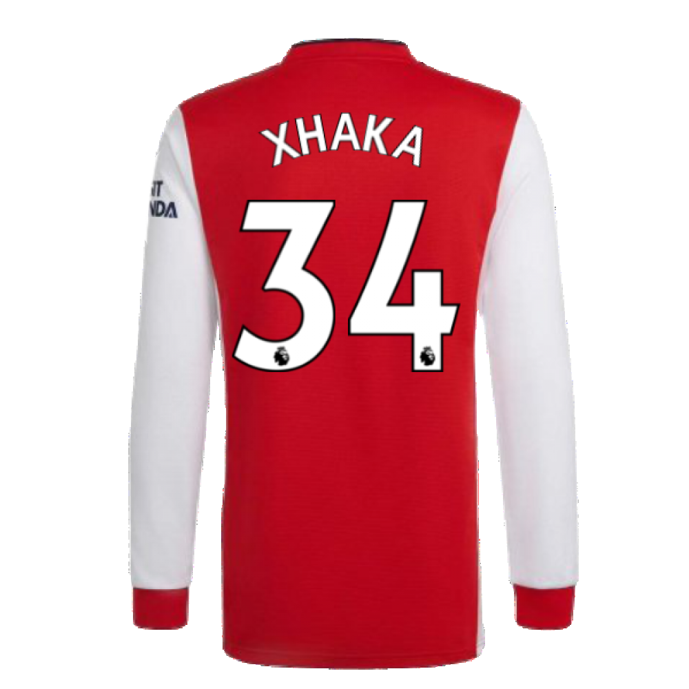 Arsenal 2021-2022 Long Sleeve Home Shirt (XHAKA 34)