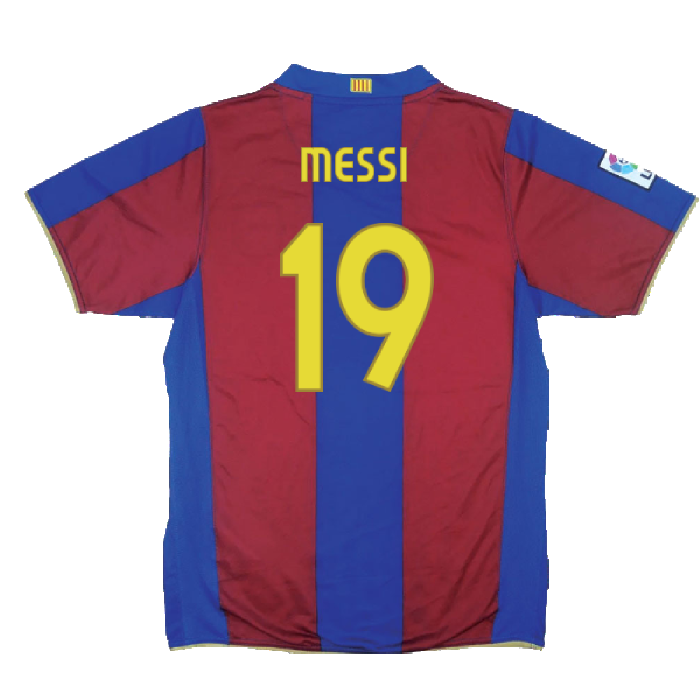 Barcelona 2007-08 Home Shirt (XL) (Excellent) (Messi 19)