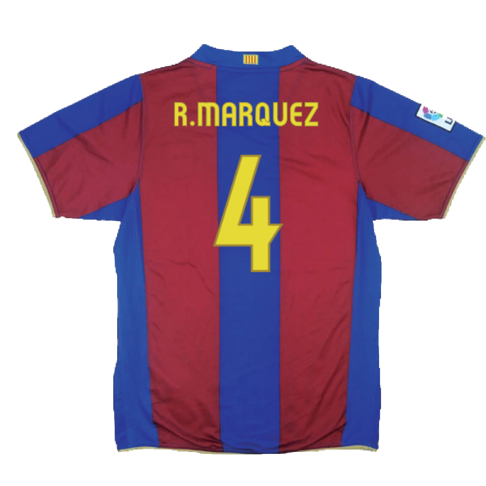 Barcelona 2007-08 Home Shirt (L) (Excellent) (R.Marquez 4)