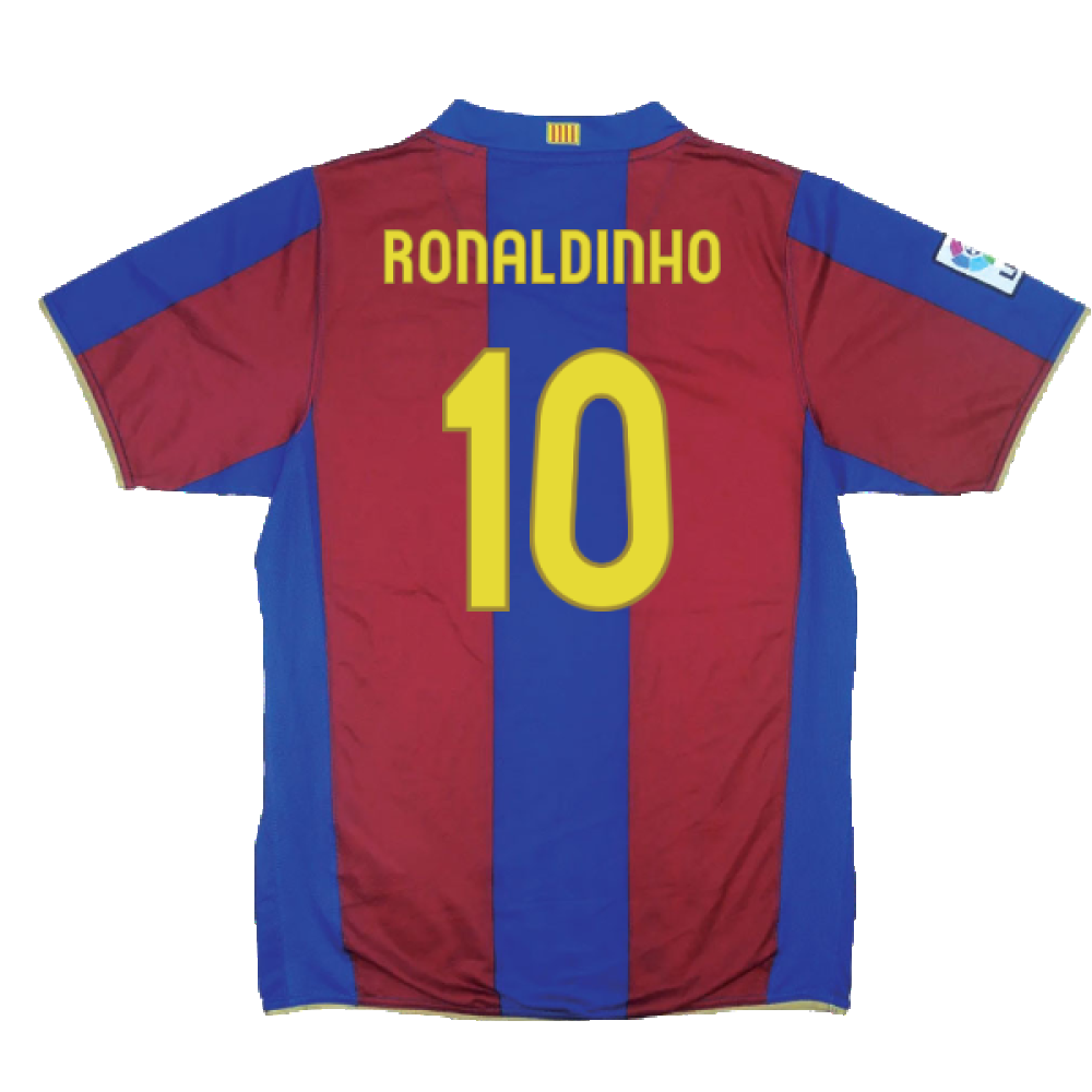 Barcelona 2007-08 Home Shirt (XL) (Excellent) (Ronaldinho 10)