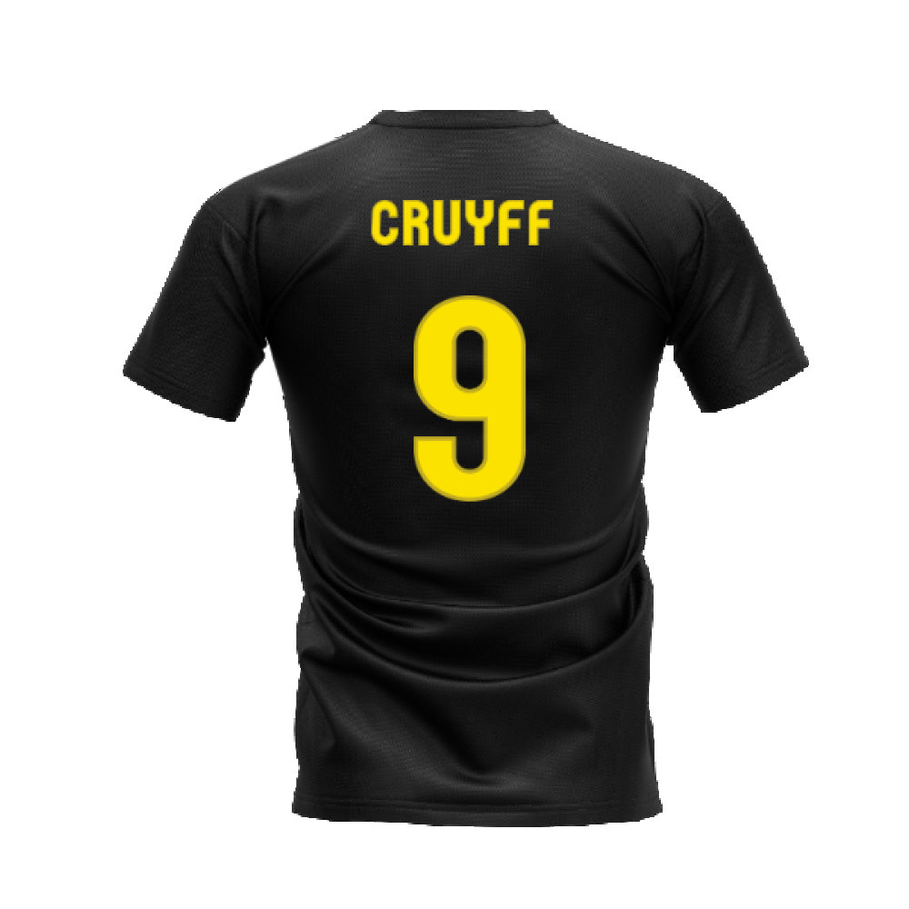 Barcelona 2008-2009 Retro Shirt T-shirt (Black) (CRUYFF 9)