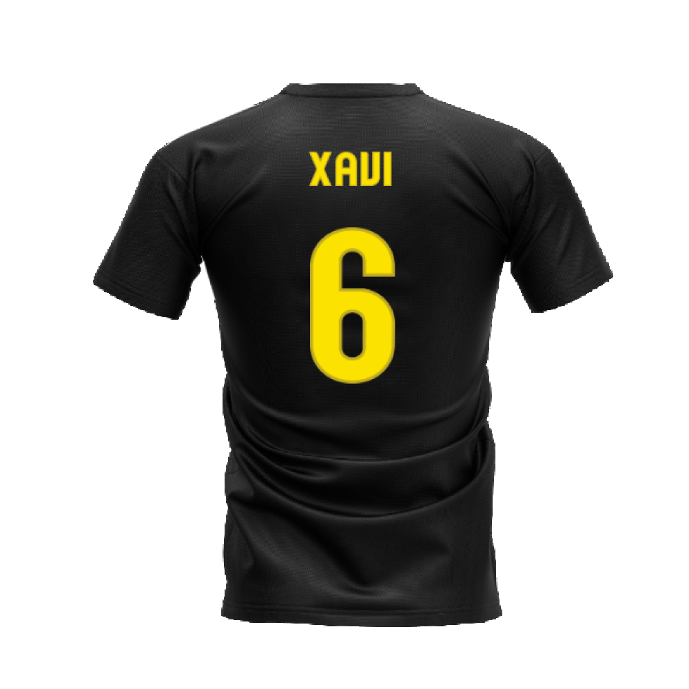 Barcelona 2008-2009 Retro Shirt T-shirt (Black) (Xavi 6)