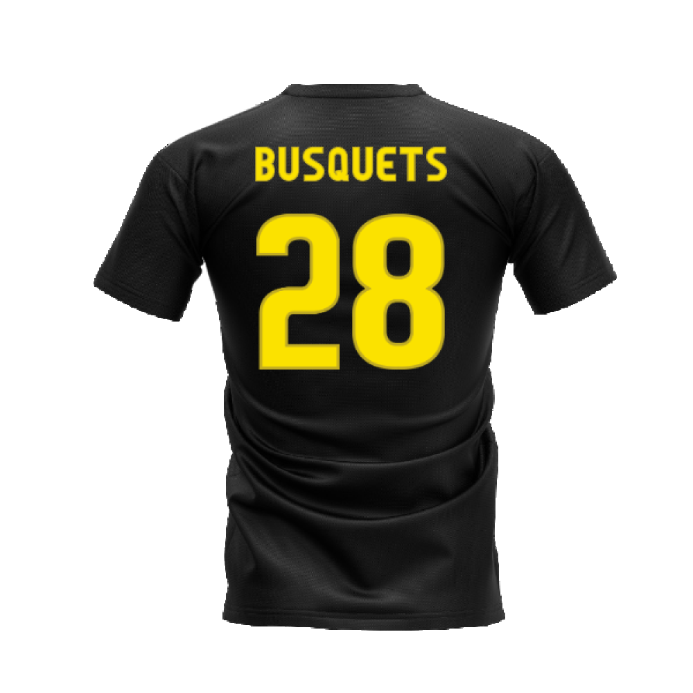 Barcelona 2008-2009 Retro Shirt T-shirt - Text (Black) (Busquets 28)