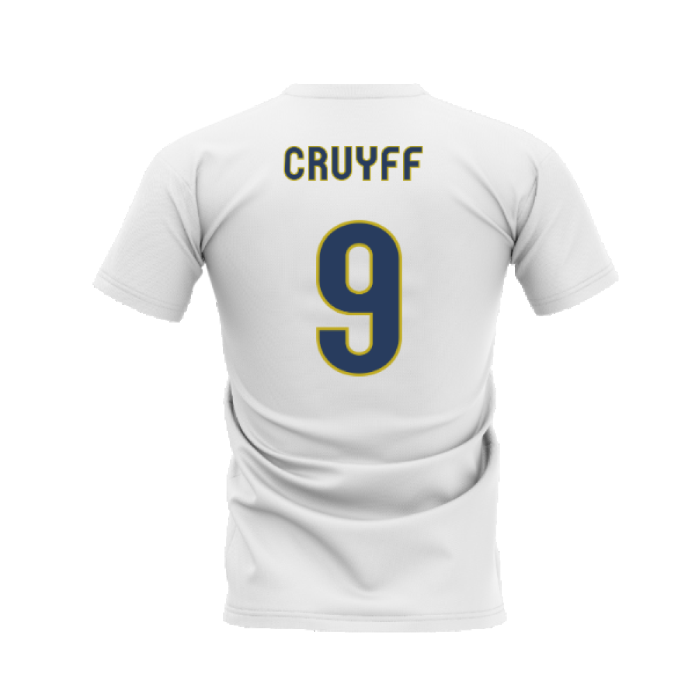 Barcelona 2008-2009 Retro Shirt T-shirt - Text (White) (CRUYFF 9)