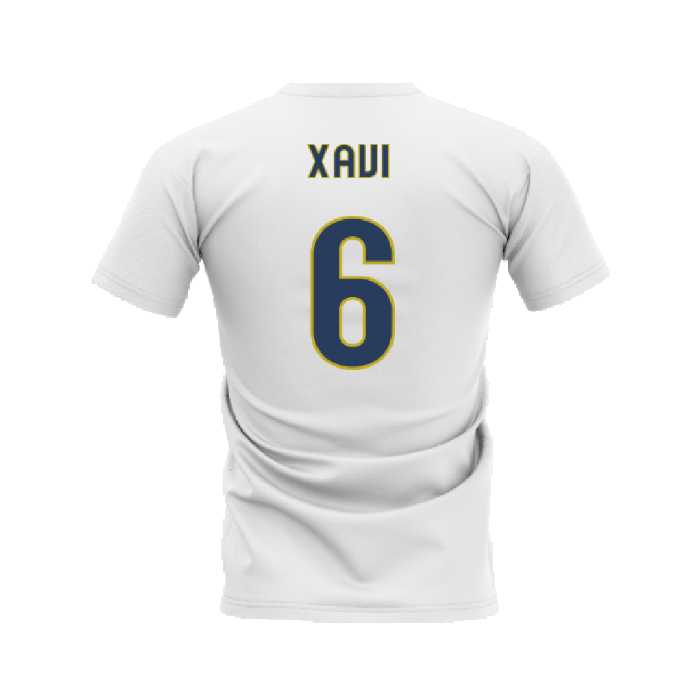 Barcelona 2008-2009 Retro Shirt T-shirt - Text (White) (Xavi 6)