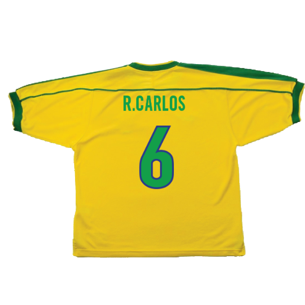 Brazil 1998-00 Home Shirt (Excellent) (R.Carlos 6)