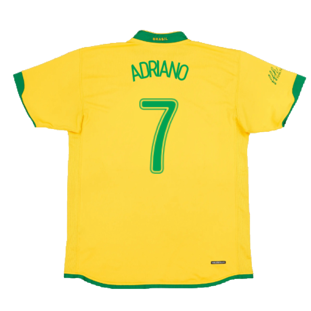 Brazil 2006-2008 Home Shirt (XXL) (Good) (Adriano 7)