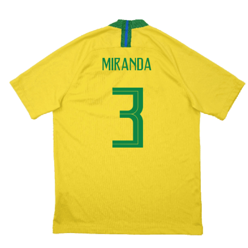 Brazil 2018-19 Home Shirt (M) (Excellent) (Miranda 3)