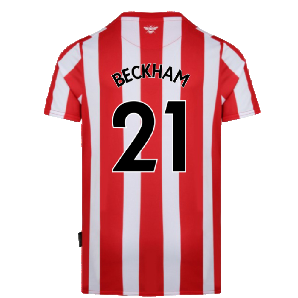 Brentford 2021-23 Home Shirt (XL) (Mint) (Beckham 21)