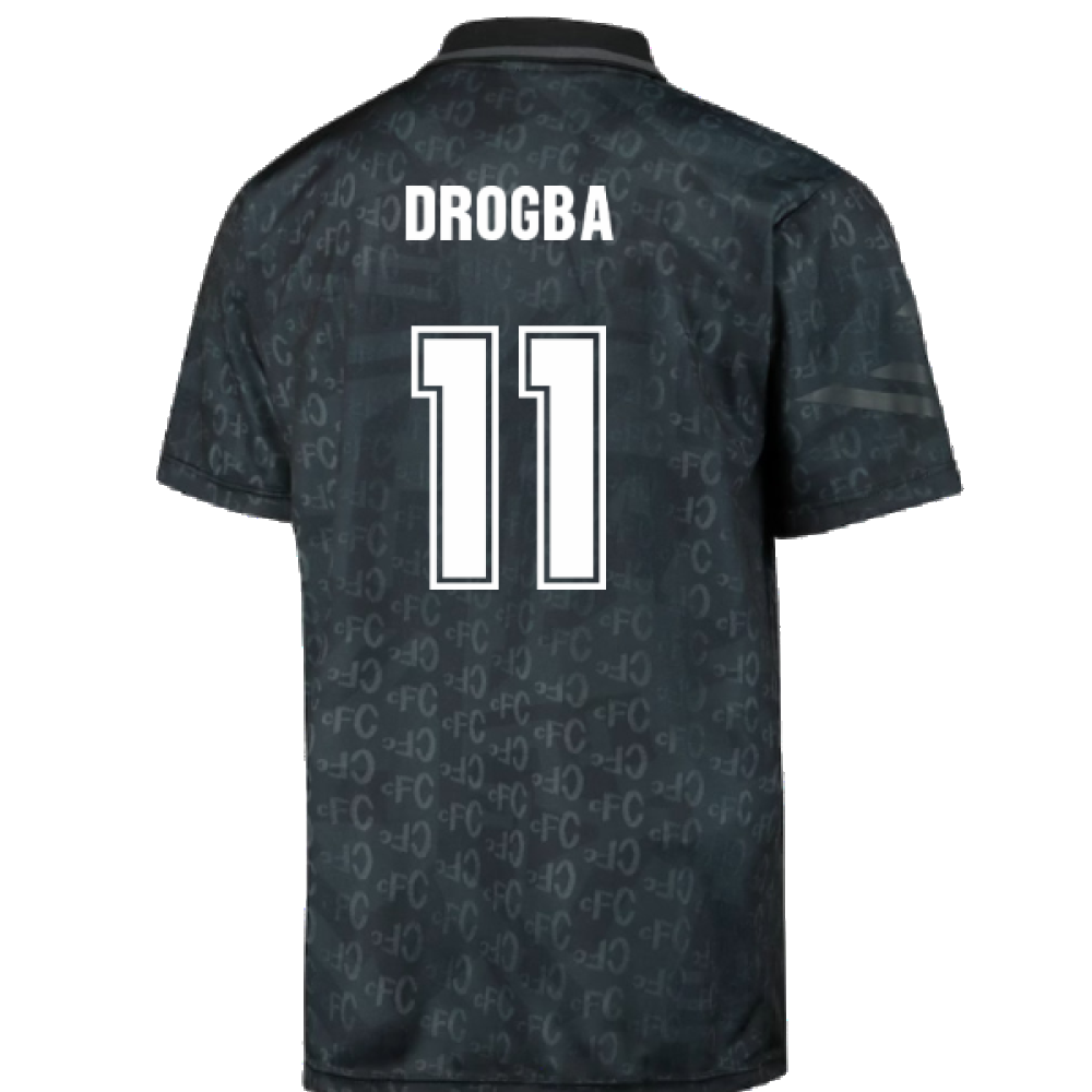 Chelsea 1992 Black Out Retro Football Shirt (Drogba 11)