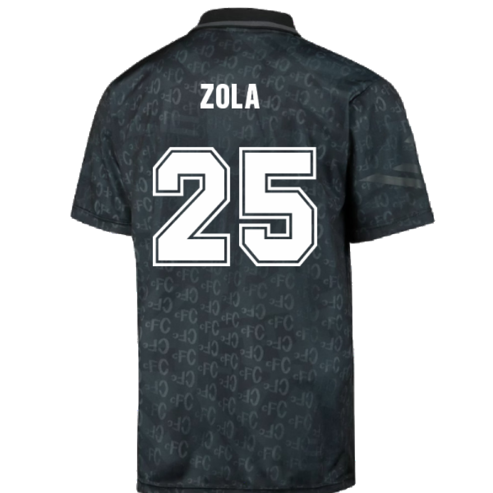 Chelsea 1992 Black Out Retro Football Shirt (Zola 25)