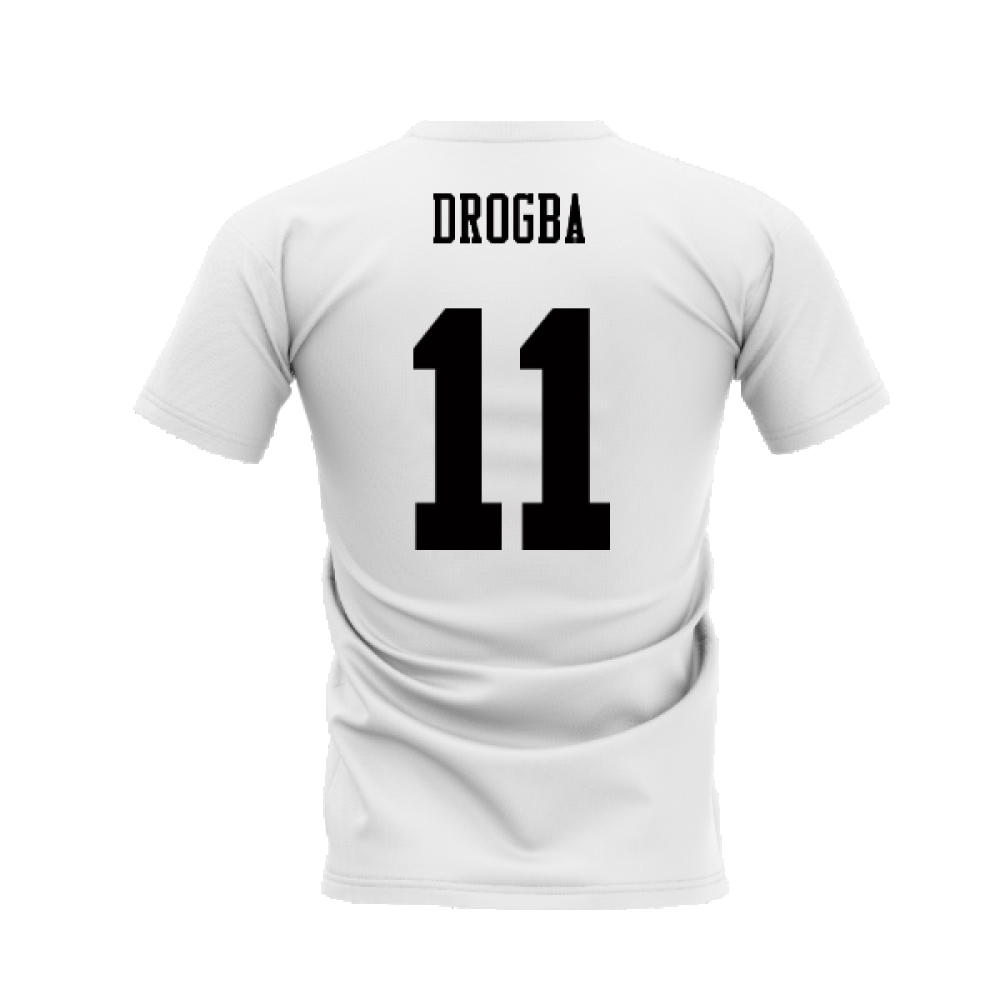 Chelsea 1995-1996 Retro Shirt T-shirts - Text (White) (Drogba 11)