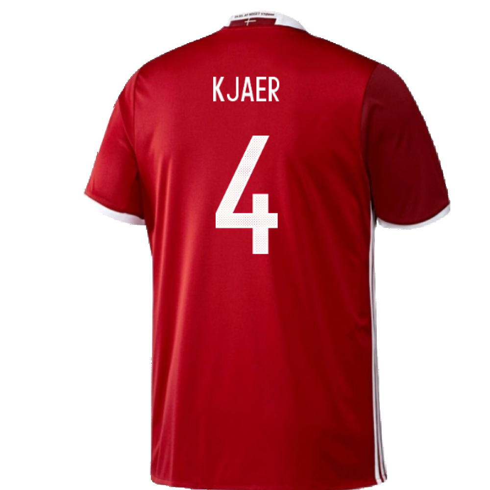 Denmark 2016-17 Home Shirt (S) (Mint) (Kjaer 4)