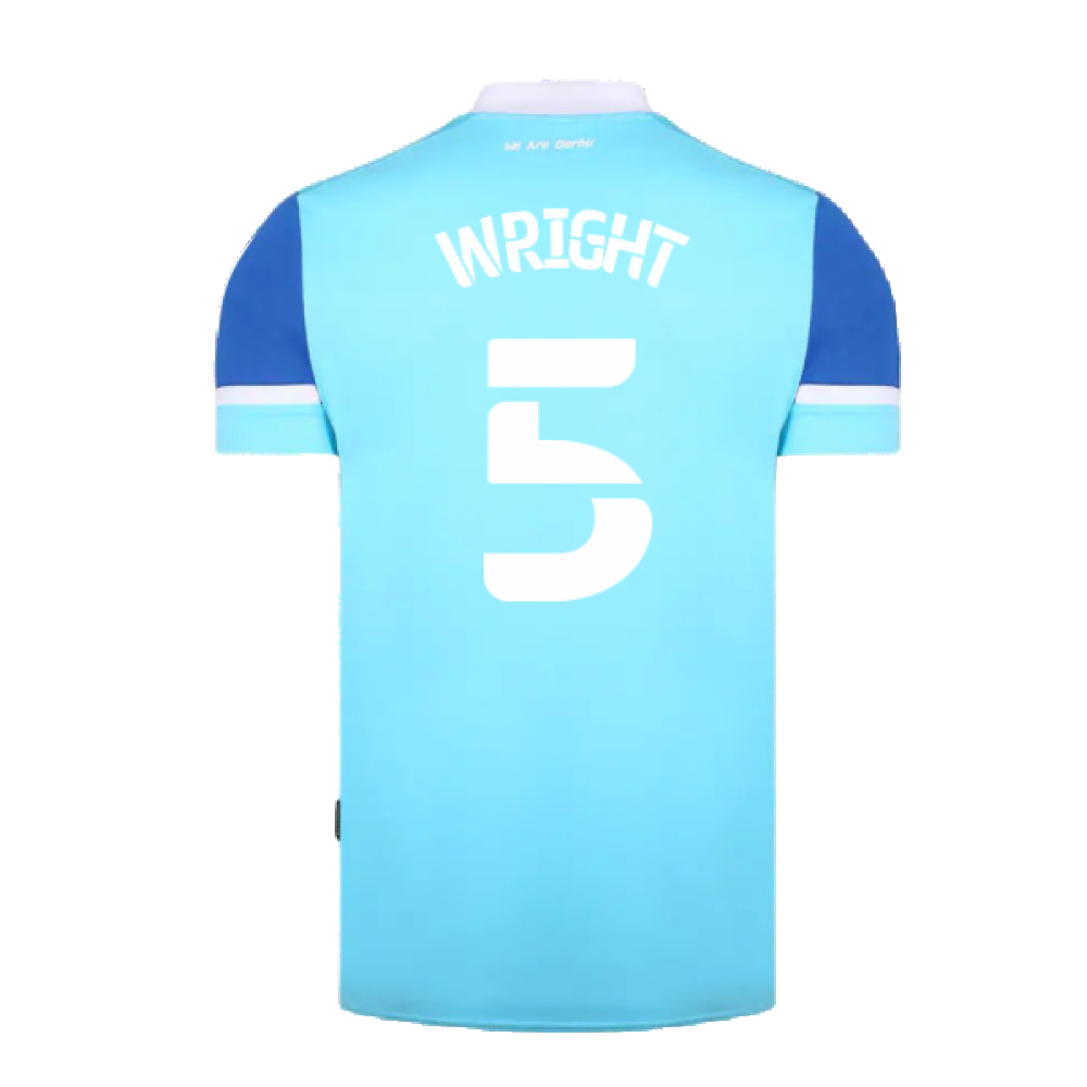 Derby County 2021-22 Away Shirt (XL) (Mint) (Wright 5)