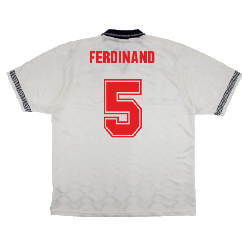 England 1990-92 Home Shirt (XL) (Excellent) (Ferdinand 5)