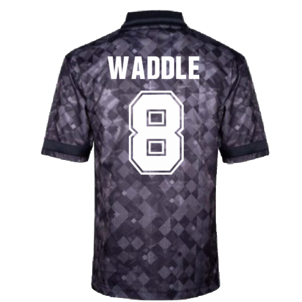 England 1990 Black Out Retro Football Shirt (Waddle 8)