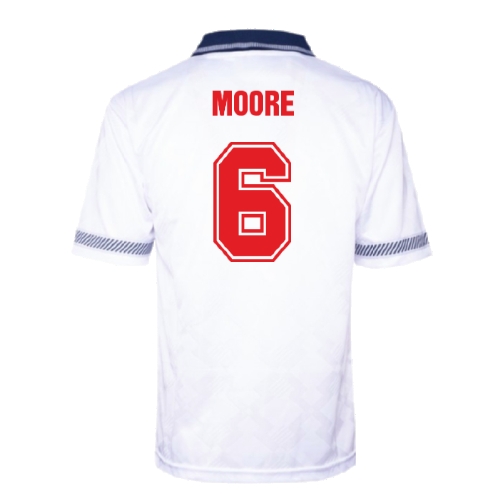 England 1990 Home Retro Shirt (MOORE 6)