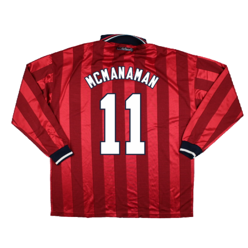 England 1997-1998 Away Long Sleeve Shirt (XL) (MCMANAMAN 11) (Very Good)