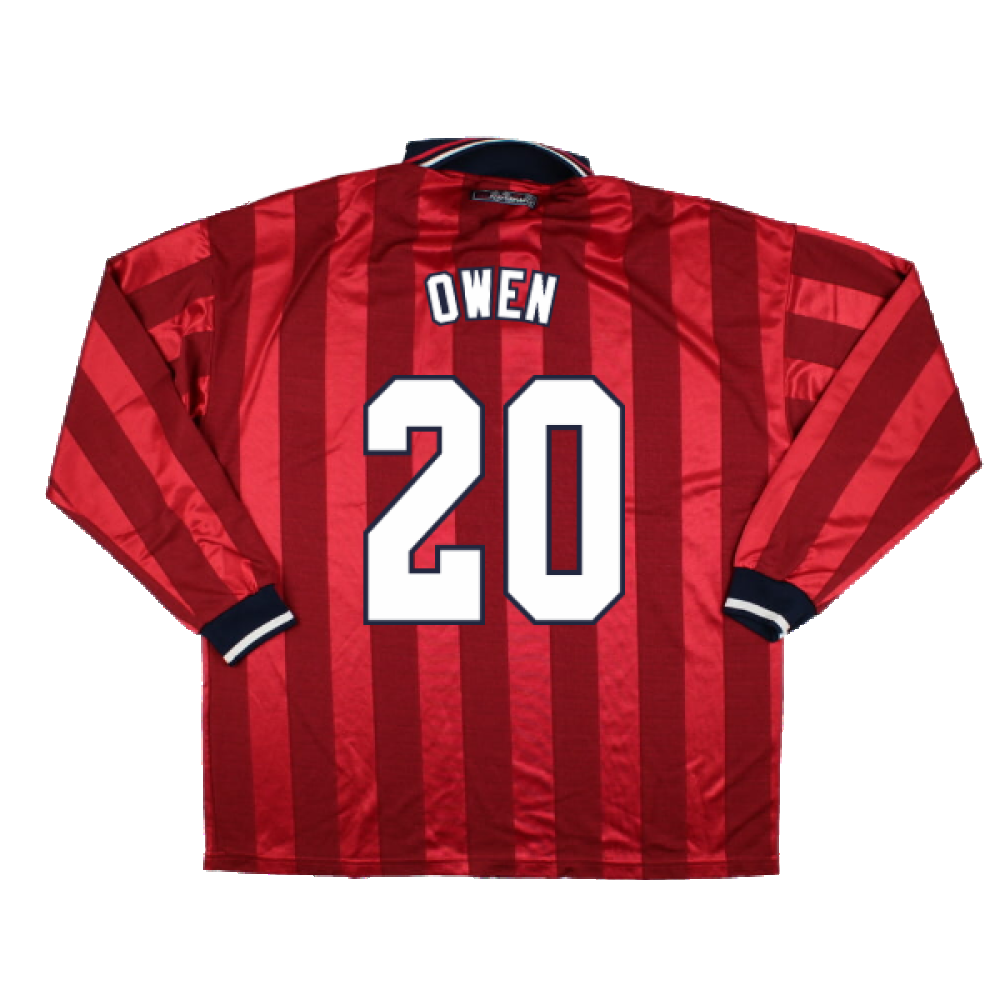 England 1997-1998 Away Long Sleeve Shirt (XL) (OWEN 20) (Very Good)