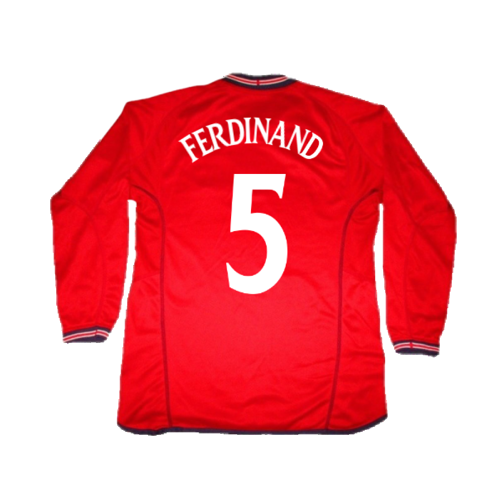 England 2006-08 Long Sleeve Away Shirt (Excellent) (FERDINAND 5)