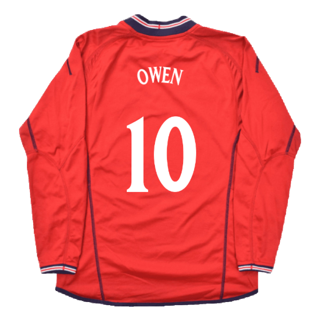 England 2002-04 Long Sleeve Away Shirt (L) (Very Good) (Owen 10)