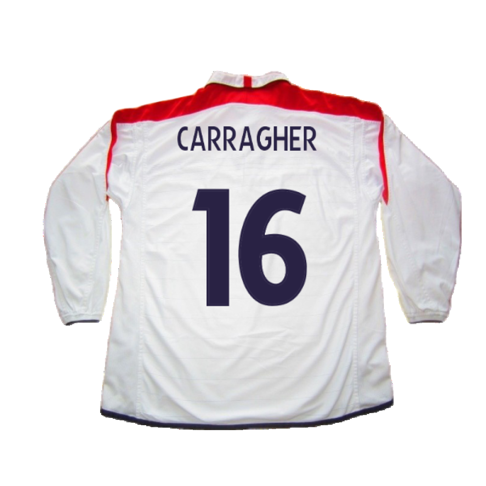 England 2003-05 Home L/S Shirt (M) (Excellent) (Carragher 16)