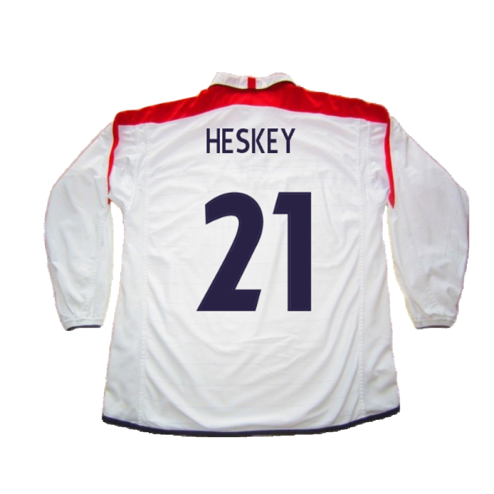 England 2003-05 Home L/S Shirt (M) (Excellent) (Heskey 21)