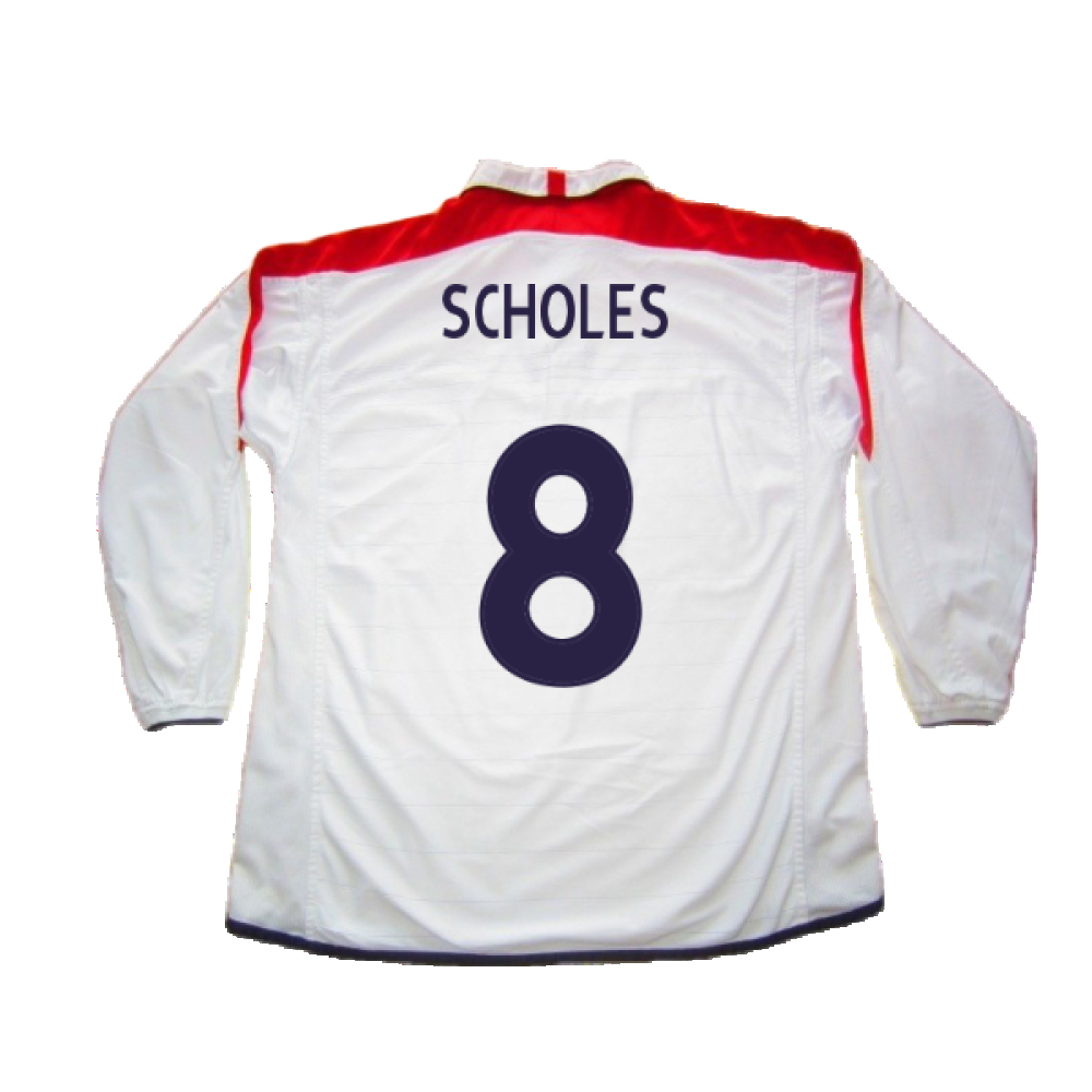 England 2003-05 Home L/S Shirt (M) (Excellent) (Scholes 8)