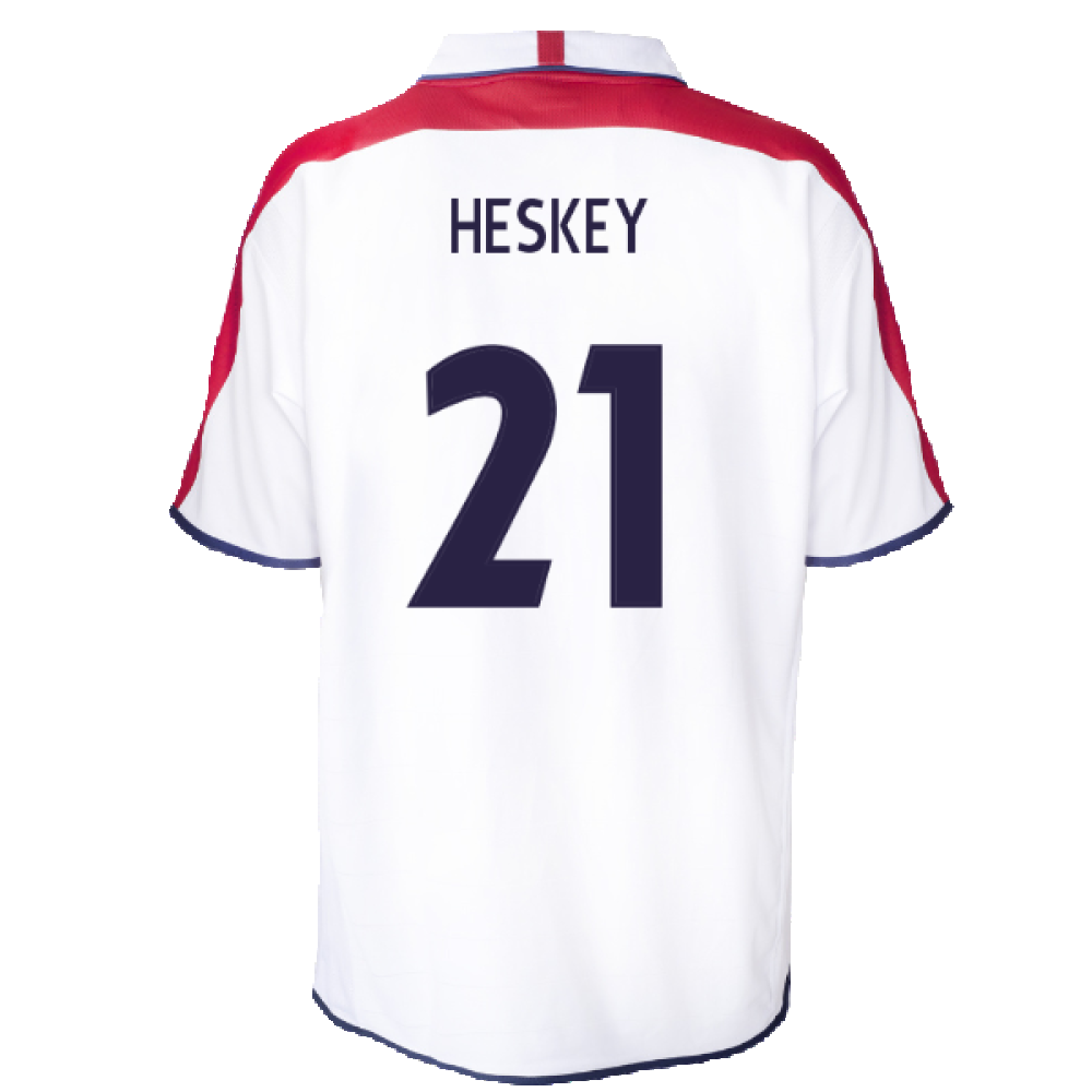 England 2004 Retro Football Shirt (Heskey 21)