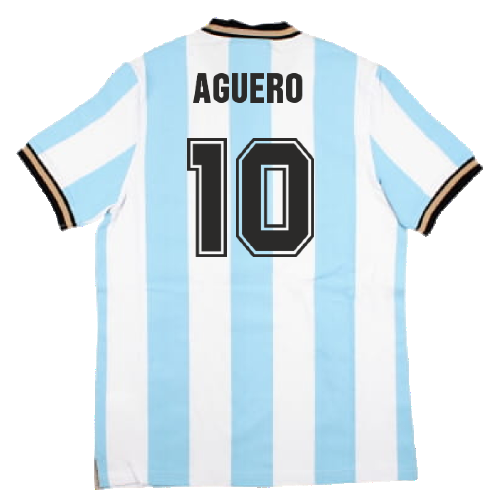 False Nein Argentina Home Vintage Shirt (AGUERO 10)